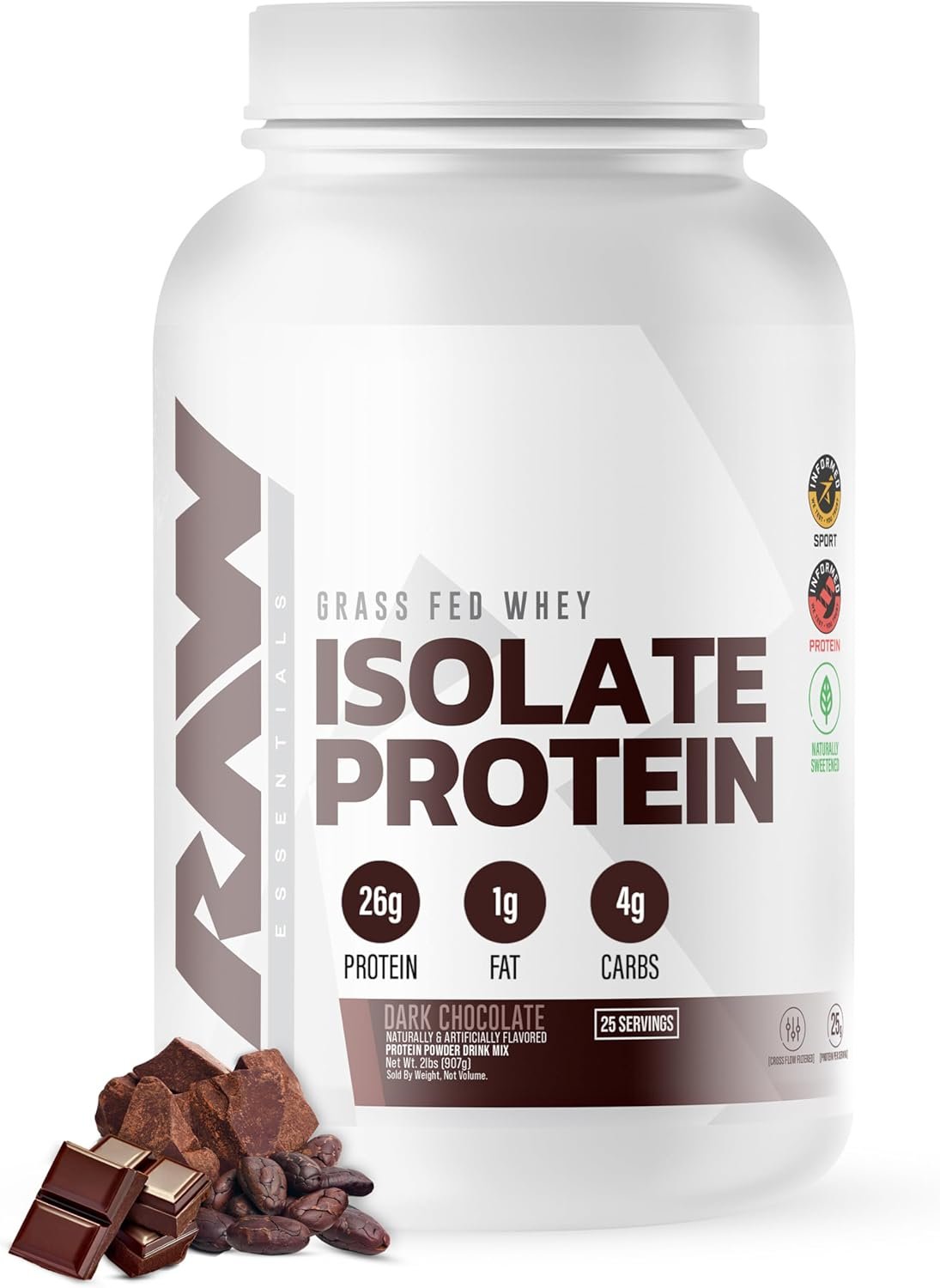 RAW Whey Isolate Protein Powder Dark Chocolate