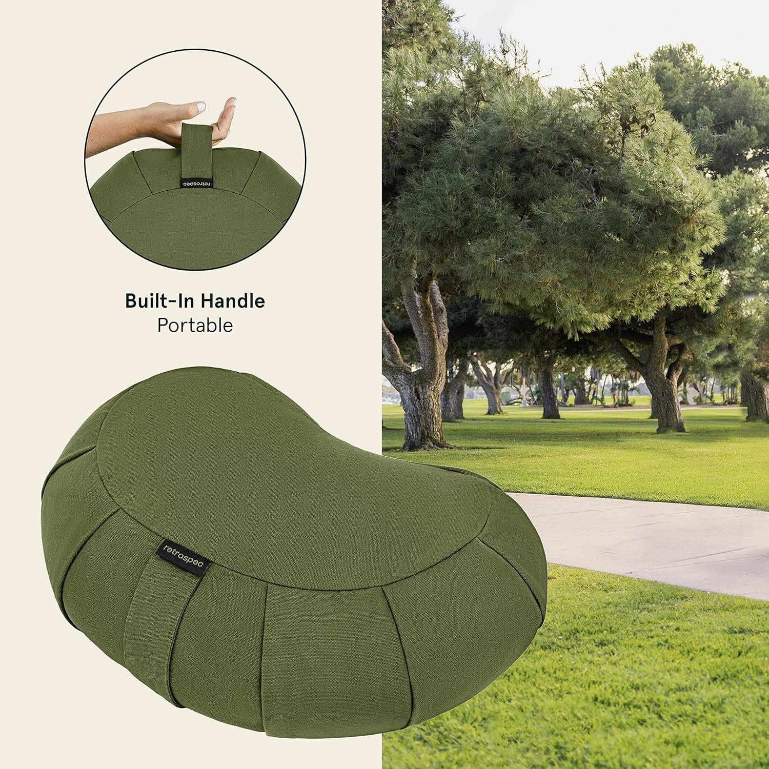 Retrospec Sedona Zafu Meditation Cushion with Buckwheat Hull Fill - Image 6