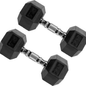 Signature Fitness Premium Rubber Encased Hex Dumbbell