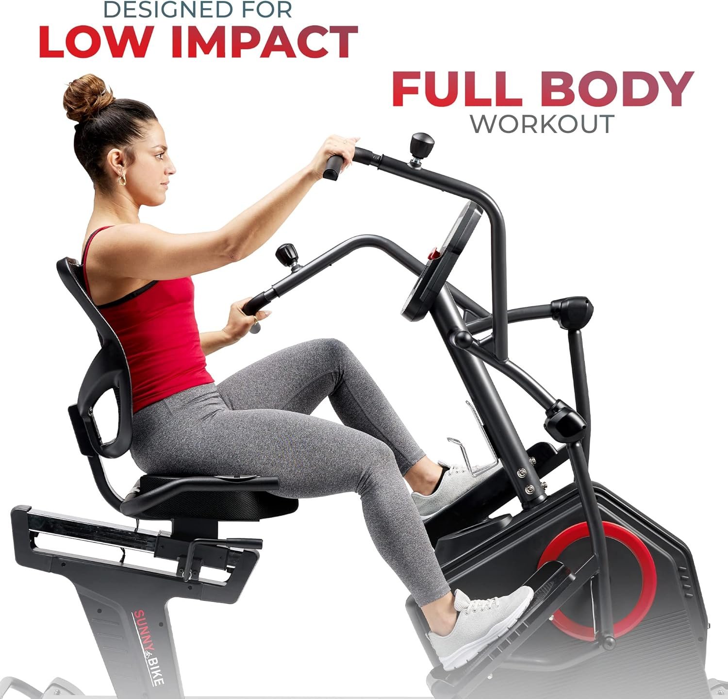 Sunny Health and Fitness Elite Recumbent Cross Trainer - Image 5