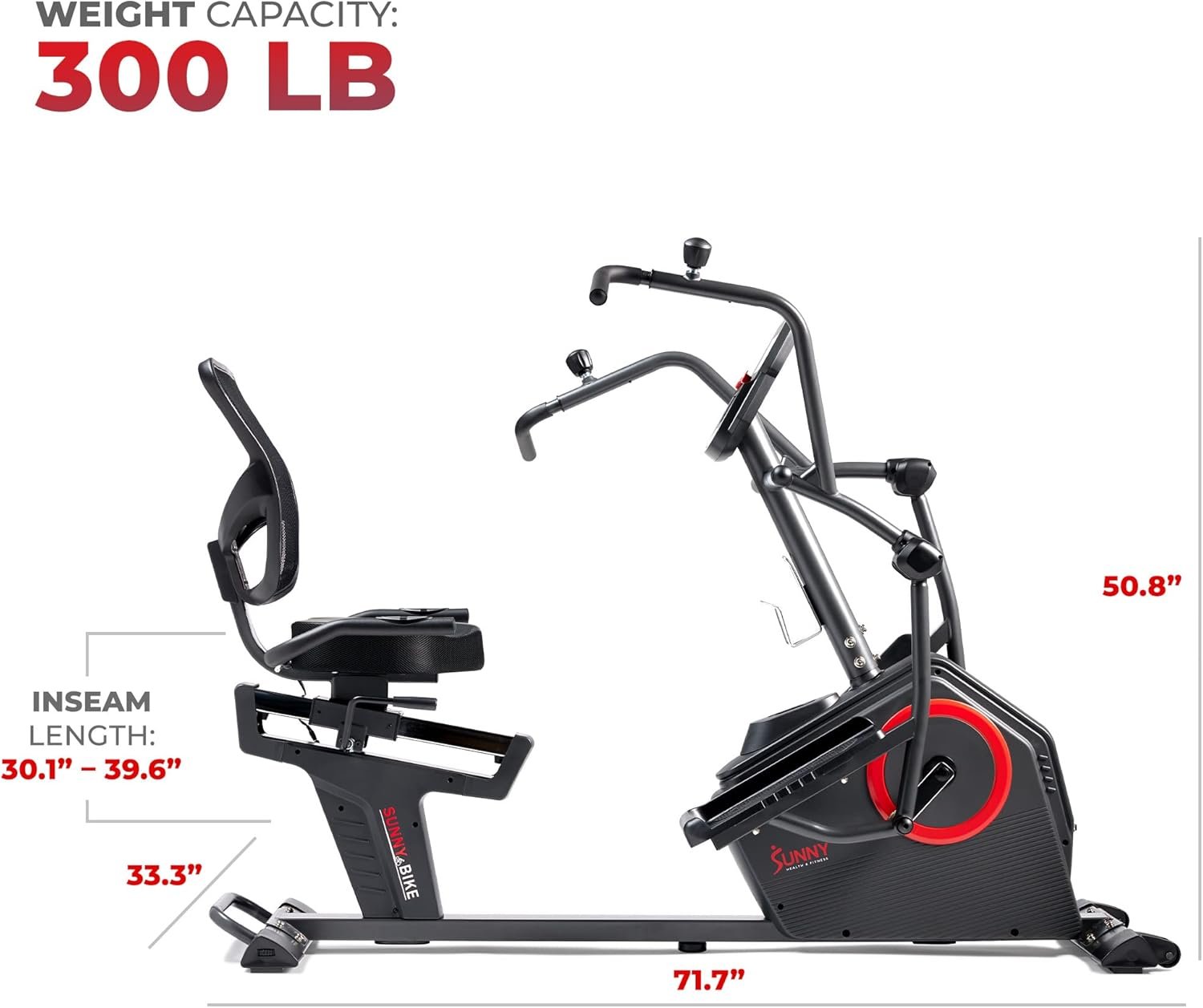 Sunny Health and Fitness Elite Recumbent Cross Trainer - Image 7