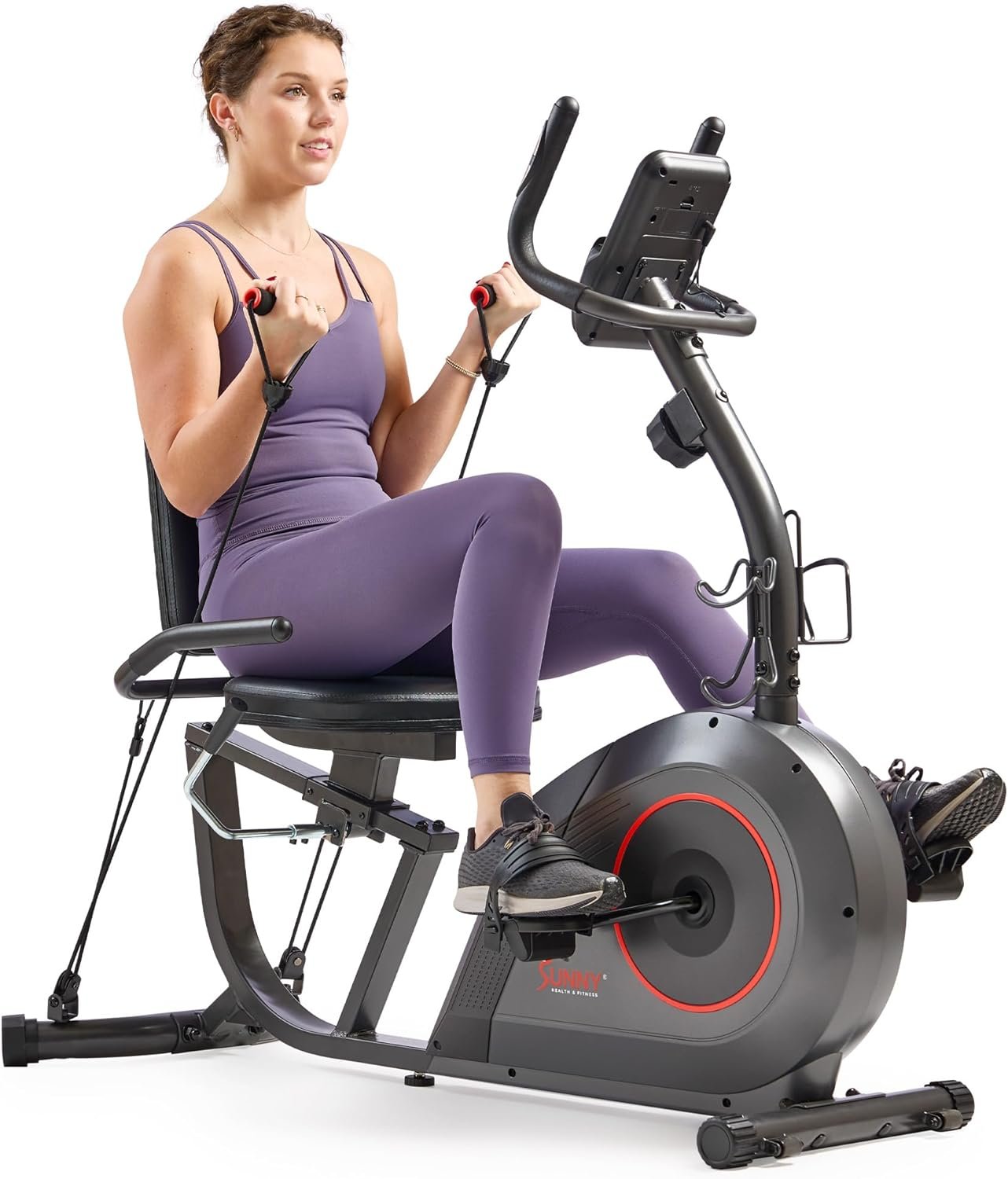 Sunny Health and Fitness Smart Heavy-Duty Recumbent Bike 1