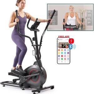 Sunny Health and Fitness Smart Upright Elliptical 1