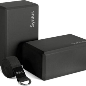 Syntus Yoga Block and Yoga Strap Set Non-Slip Yoga Blocks 1
