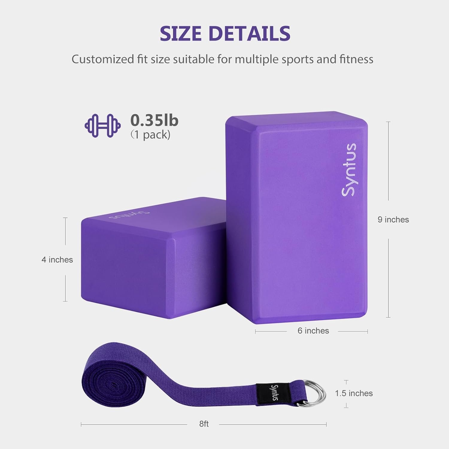 Syntus Yoga Block and Yoga Strap Set - Image 3