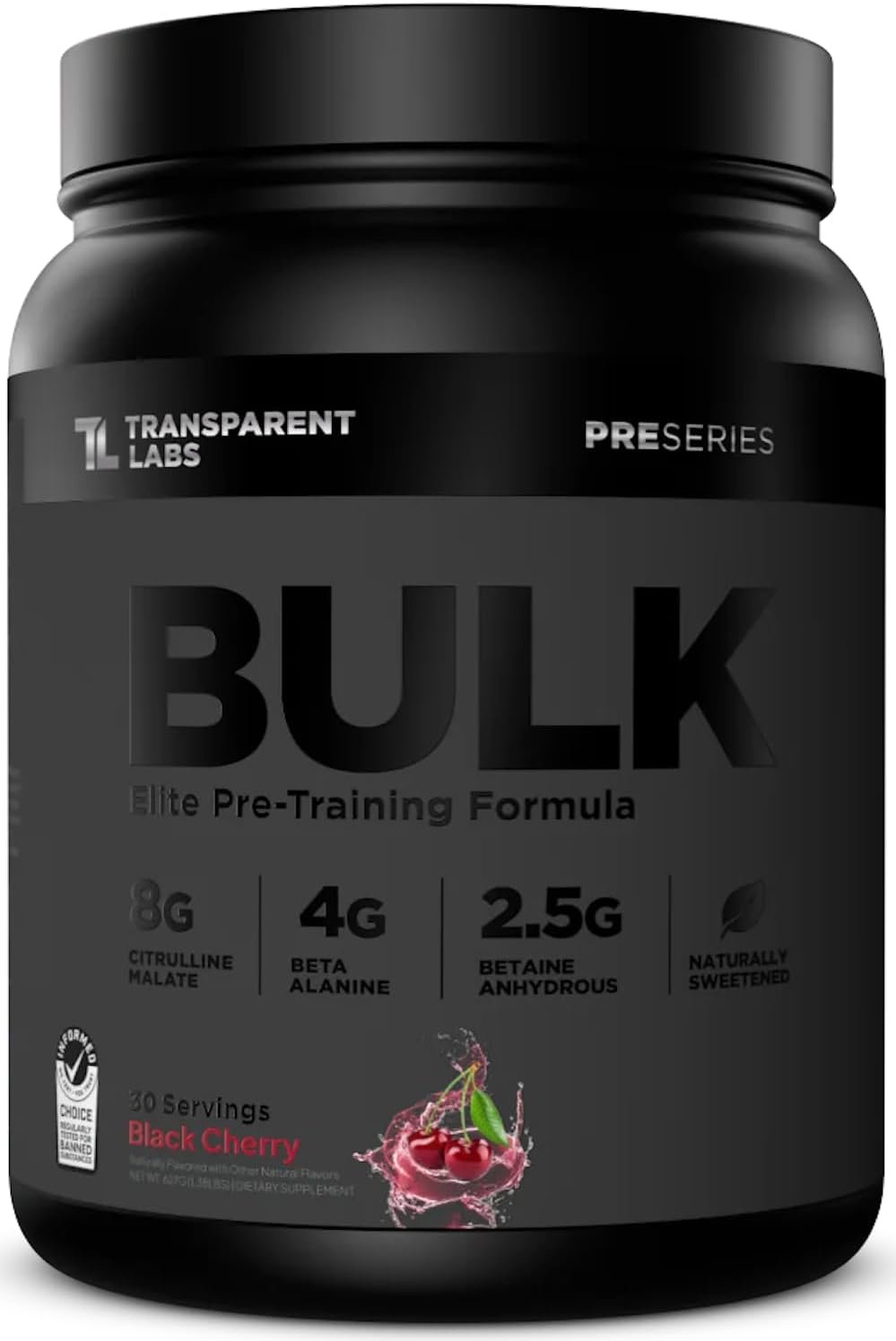 Transparent Labs Bulk Black Pre Workout Black Cherry