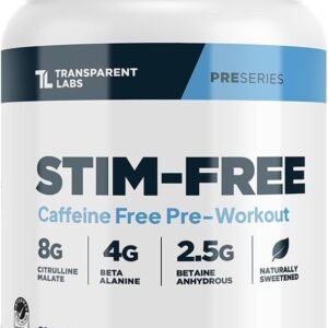 Transparent Labs Stim Free Pre-Workout Caffeine and Stim Free Blue Raspberry