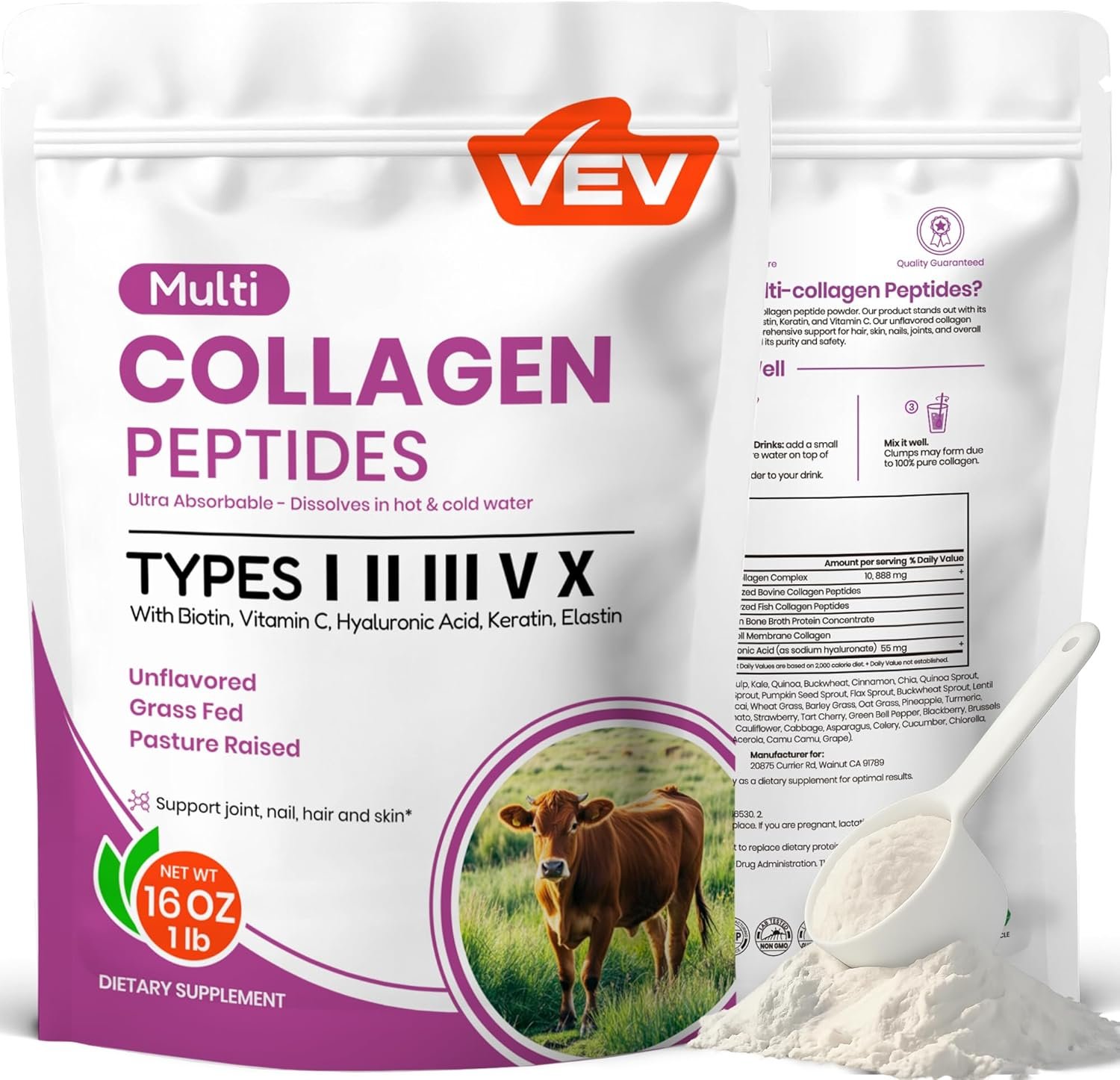 VEV Multi Collagen Peptides Powder