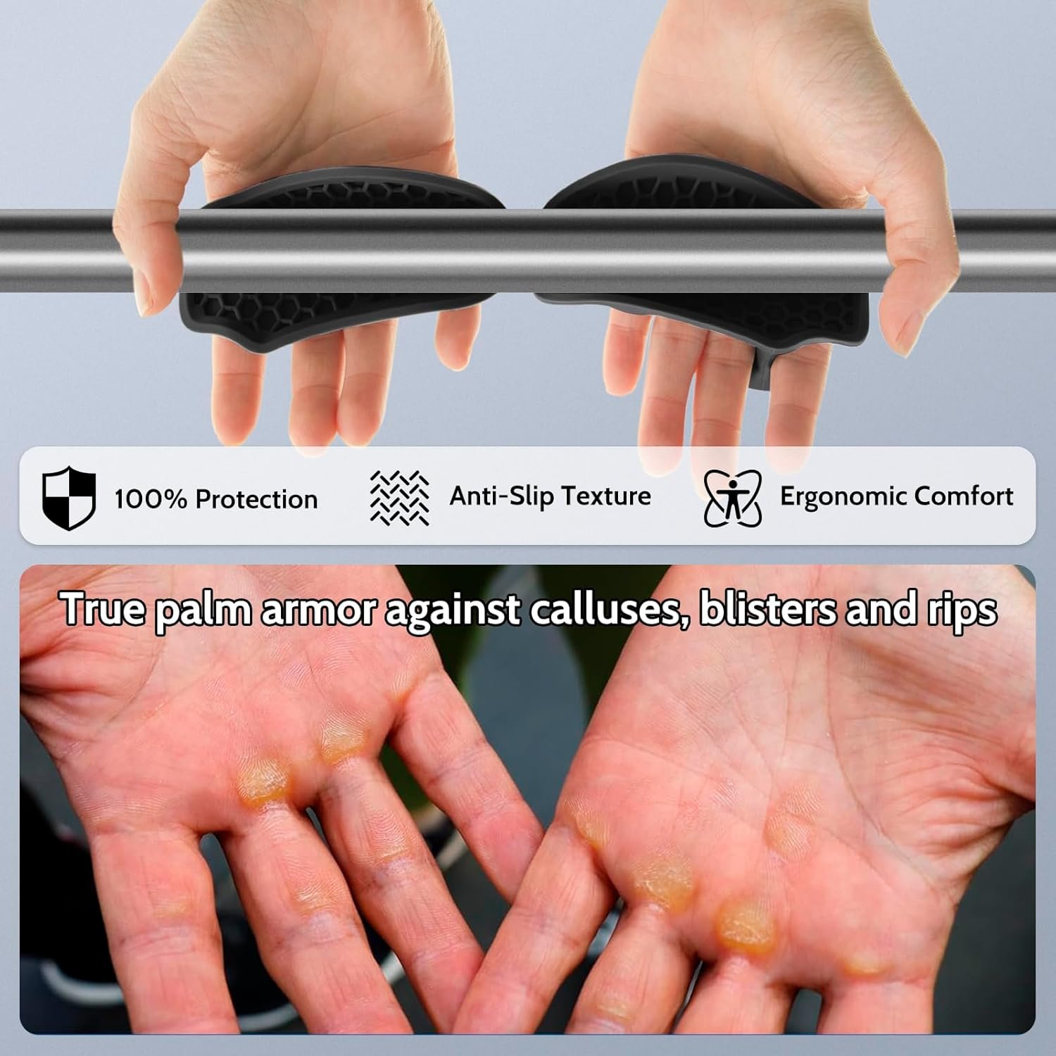Weight Lifting Grips Rubber Anti-Slip Workout Grips - Image 4