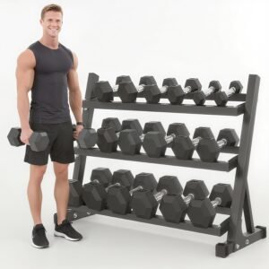 Yufer 6-10 Pair Iron and Rubber Coated Dumbbell Set